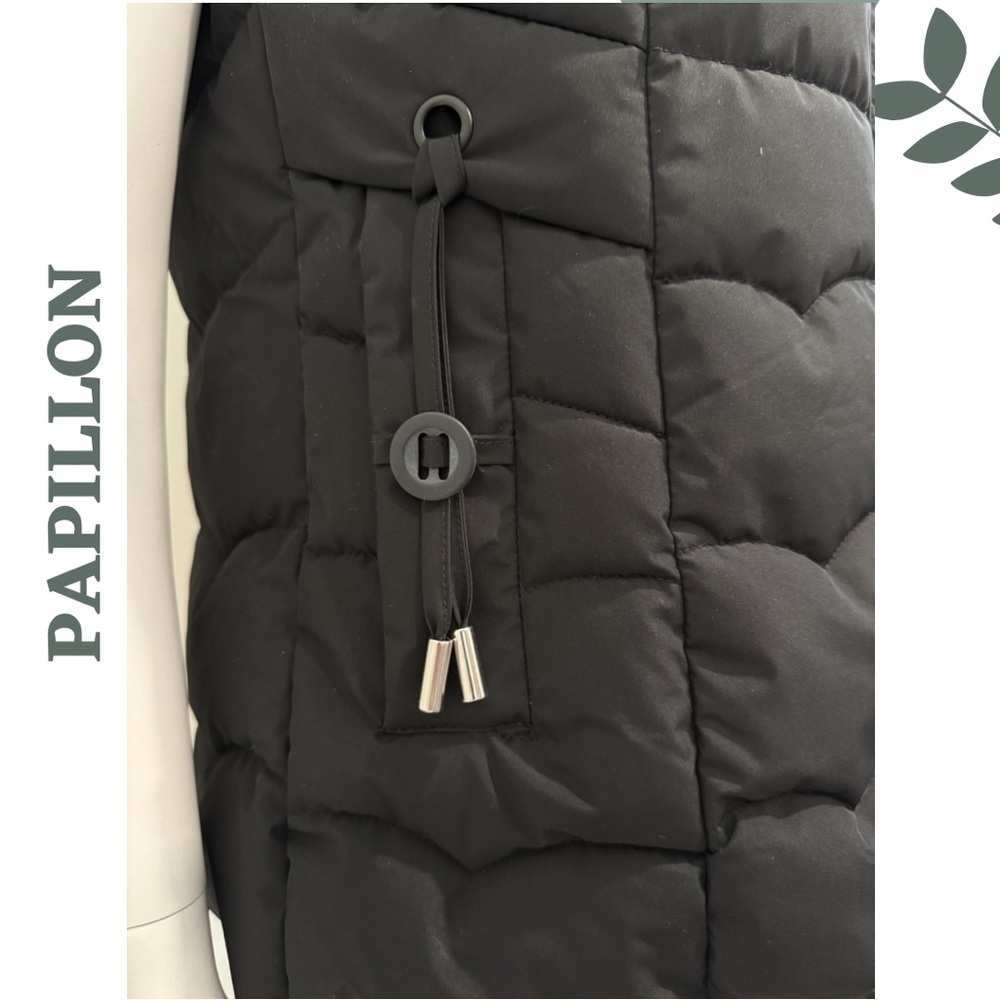 Papillon Black Puffer Vest Removable Hood Small NWT - Picture 7 of 8